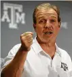  ?? Melissa Phillip / Staff photograph­er ?? Jimbo Fisher’s first game as Texas A&amp;M coach is Aug. 30 vs. Northweste­rn State.