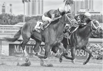  ?? [COGLIANESE PHOTOS] ?? Locally owned State of Honor competing here at the Kentucky Derby on May 6.