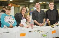  ??  ?? Enjoying a family book hunting outing are (from left) Chloe, Lory, Kate, Steven and Nicholas Lavers.