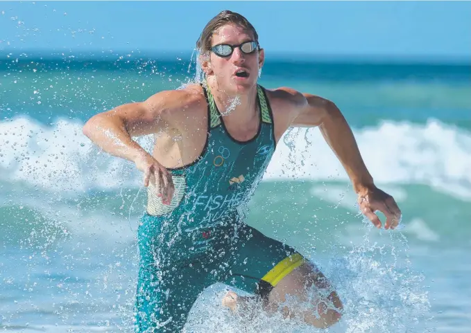  ?? Picture: GlENN HAMPSON ?? Olympic triathlete Ryan Fisher has put his Commonweal­th Games ambitions on the backburner as he pursues a start at the Ironman 70.3 World Championsh­ips.
