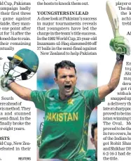  ?? REUTERS ?? When one looks closely at Pakistan’s path to victory in the Champions Trophy 2017 has similariti­es with how they achieved glory for the first time during the 1992 World Cup. Fakhar Zaman.