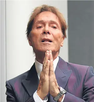  ??  ?? UNDER SCRUTINY: Sir Cliff Richard outside the Rolls Building in London yesterday