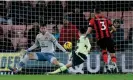  ?? Photograph: Andrew Couldridge/ Action Images/Reuters ?? Phil Foden fires home Manchester City’s third goal.
