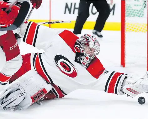  ?? AP PHOTO ?? Cam Ward of the Carolina Hurricanes said that he became a goaltender because he likes being his team’s last line of defence.