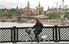  ?? AFP ?? Moscow’s modest number of cycle lanes has been expanded in recent times, but still remains just a fraction of those in establishe­d bike-friendly capitals in Western Europe.