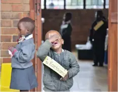  ?? | NOKUTHULA MBATHA African News Agency (ANA) ?? A GRADE 1 learner cries at Rebone Primary School in Naledi, Soweto, yesterday.