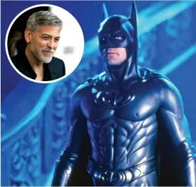 ?? ‘Batman and Robin’. ?? George Clooney (inset photo) and him in the 1997 movie