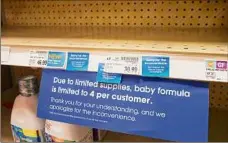  ?? Rick Bowmer / Associated Press ?? Pediatrici­ans and health workers are urging parents who can’t find formula to contact food banks or doctor’s offices.