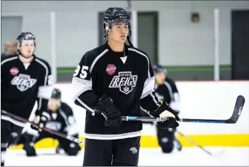  ?? COURTESY PHOTO ?? Milpitas native Christophe­r Lai is among the top five scorers for the 2023-24season for the Ontario Jr. Reign, with 13goals and 14assists in 28games played. The team plays in the Pacific division of the United States Premier Hockey League.