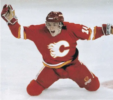  ?? FILE PHOTO ?? Former Calgary Flames star Theoren Fleury had a night to remember 25 years ago when he scored a goal and added five assists and was a plus-nine in a record-breaking 13-1 rout of the San Jose Sharks at the Calgary Saddledome on Feb. 10, 1993.