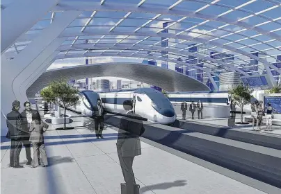  ?? AECOM ?? The proposal for a hyperloop between Dallas and Fort Worth and Fort Worth to Waco and Austin and San Antonio and Laredo include stop similar to train stations. Houston isn’t in the current plans for the project.