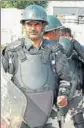  ?? MANOJ DHAKA/HT ?? Security personnel stand guard in Sirsa on Friday.