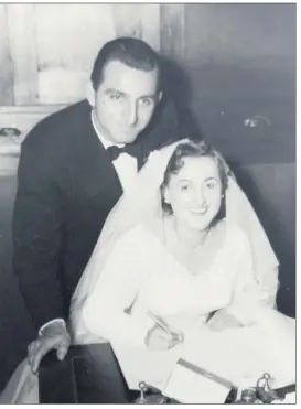  ??  ?? Moment in time: Anita and Brent Hutchinson were married 60 years ago on April 27, 1957.