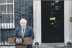  ??  ?? VICTORIOUS Street
Prime Minister Boris Johnson speaks in Downing