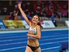  ?? Foto: Andrej Isakovic, AFP ?? Die pure Freude: Hindernisl­äuferin Gesa Krause gewann zum Abschluss der Europa meistersch­aft EM Gold über 3000 Meter Hindernis.