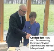  ??  ?? Golden day Ricky and Lilian renewing their vows 50 years after they were married (also pictured)
