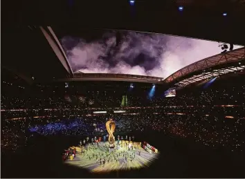  ?? Hassan Ammar / Associated Press ?? Actors perform during the opening ceremony at the World Cup at the Al Bayt Stadium in Al Khor, Qatar on Sunday.