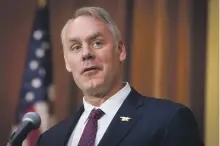  ??  ?? Ryan Zinke faces investigat­ions into his travel, political activity and possible conflicts of interest