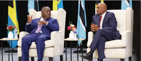  ?? PIC: KENNEDY RAMOKONE ?? The Bahamas Prime Minister Davis and President Masisi