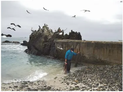  ?? AFP ?? RESISTENCI­A. Pescadores de la comunidad de Punta Choros se oponen a la instalació­n de la mina, señalan que se contaminar­á todo el entorno del lugar.