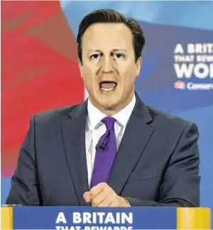  ?? BILD: SN/APA/EPA/ANDY RAIN ?? David Cameron warnt vor Schlüsselr­olle der Schotten.