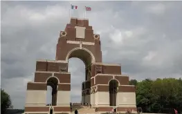  ??  ?? Remembered The Commonweal­th War Graves Memorial at Thiepval in honour of those who died or went missing during the Battle of the Somme