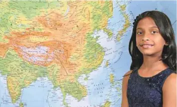  ?? Nilima Pathak/Gulf News ?? By the time she was six, Meghali Malbika Swain could identify all 196 countries on the atlas, their capitals, flags, currency, major rivers, deserts, mountains and more in seconds.