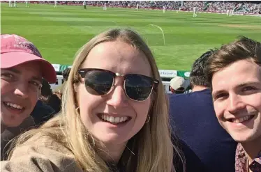  ??  ?? ‘Double-dipped’: Laura Lambert and family at The Oval