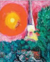  ?? PHOTO COURTOISIE ?? Le tableau La tour Eiffel de Marc Chagall.