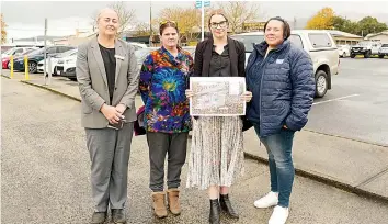  ?? ?? Opposing a cut to all-day parking in Trafalgar CBD are (from left) Community Bank Trafalgar and District manager Torina Johnston and business owners Jo Withers, Jade MacGregor and Sarah Jenkins.