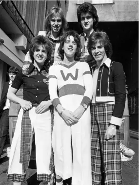  ??  ?? The Bay City Rollers outside Dublin’s Gresham Hotel in 1975