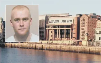  ??  ?? Joshua Creasy, inset, was jailed for three years at Newcastle Crown Court.