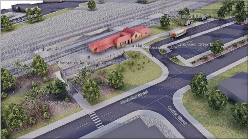  ?? ?? Design proposals: This is one of the designs that involves track relocation. ARTC will now seek feedback on this design, featuring a pedestrian underpass and another with an overpass..