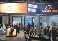  ?? — Reuters ?? The Alibaba Group booth is seen during the 2018 CES in Las Vegas.