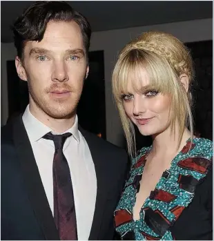  ??  ?? Mystery match: Benedict Cumberbatc­h and Lydia Hearst