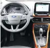  ??  ?? The hatchback’s interior includes a touchscree­n and new technology.