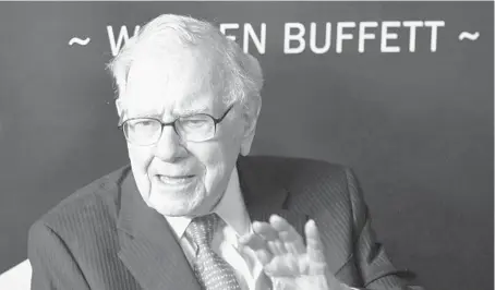  ?? NATI HARNIK/AP 2019 ?? Leaked IRS data to ProPublica show Warren Buffett was among a group of famous billionair­es to pay nothing in U.S. income tax at times.