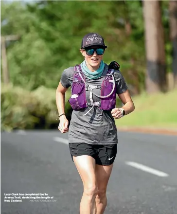  ?? PHOTOS: TOM LEE/STUFF ?? Lucy Clark has completed the Te Araroa Trail, stretching the length of New Zealand.
Taking a break is important when you’re averaging more than a marathon each day.