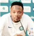  ?? ?? Super Eagles captain, Ahmed Musa at yesterday’s AFCON prematch press conference.