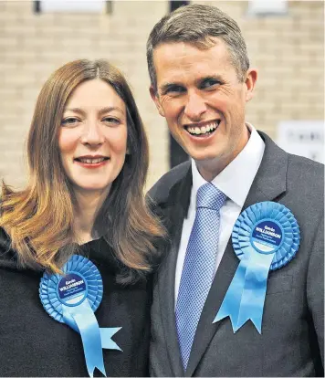  ??  ?? Gavin Williamson, the Defence Secretary, pictured with his wife, Joanne, faces questions over the circumstan­ces of his departure from an old job following a fling with a colleague. Mr Williamson had said his marriage had come under pressure following...