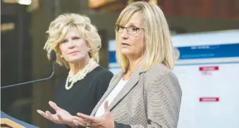  ?? SHAUGHN BUTTS ?? Mary Jane James, CEO of the Sexual Assault Centre of Edmonton, left, and Staff Sgt. Terrie Affolder of the EPS Sexual Assault Section discuss a program designed to help victims report sexual assault.