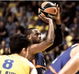  ?? (Dov Halickman Photograph­y) ?? JORDAN LOYD returned to Tel Aviv happy to be with Valencia in the the Euroleague. However his experience this season is unlikely to top last year’s, when he was a member of the NBA Champion Toronto Raptors.