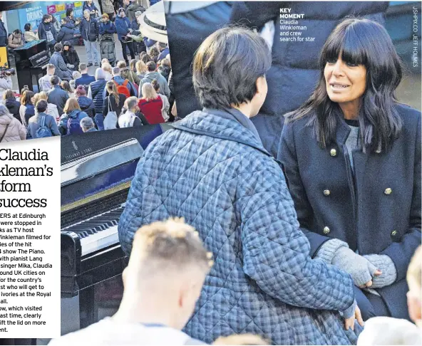  ?? ?? KEY MOMENT Claudia Winkleman and crew search for star