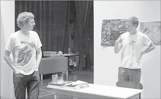  ?? Brigitte Lacombe ?? MICHAEL CERA, left, Lucas Hedges rehearse a scene from “The Waverly Gallery,” Kenneth Lonergan’s drama now in previews at New York’s John Golden Theatre.