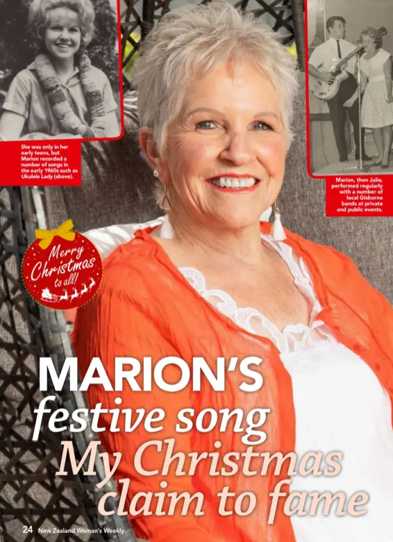  ??  ?? She was only in her early teens, but
Marion recorded a number of songs in the early 1960s such as
(above).
Marion, then Julie, performed regularly with a number of
local Gisborne bands at private and public events.
