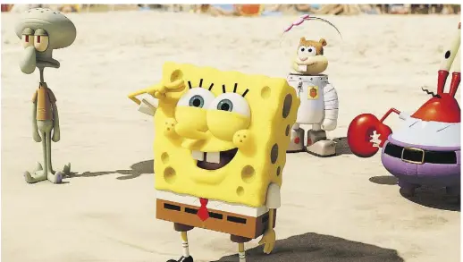  ??  ?? SpongeBob wears small-screen earnestnes­s better than his big-screen irony.