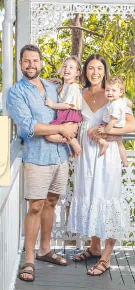  ??  ?? Nick and Lauren Kelly with three-year-old Vivienne and 18-month-old Claudia.