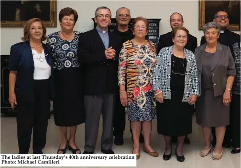  ??  ?? The ladies at last Thursday’s 40th anniversar­y celebratio­n Photo: Michael Camilleri