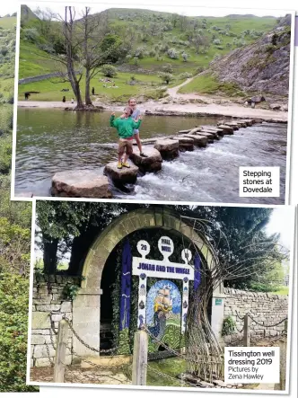  ??  ?? Stepping stones at Dovedale
Tissington well dressing 2019 Pictures by
Zena Hawley