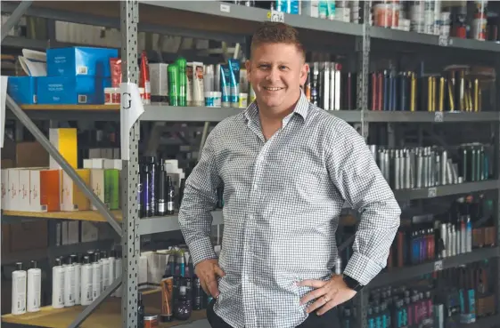  ?? Picture: STEVE HOLLAND ?? Co-founder of online beauty products retailer RY.com.au James Patten at their new Currumbin Waters warehouse.